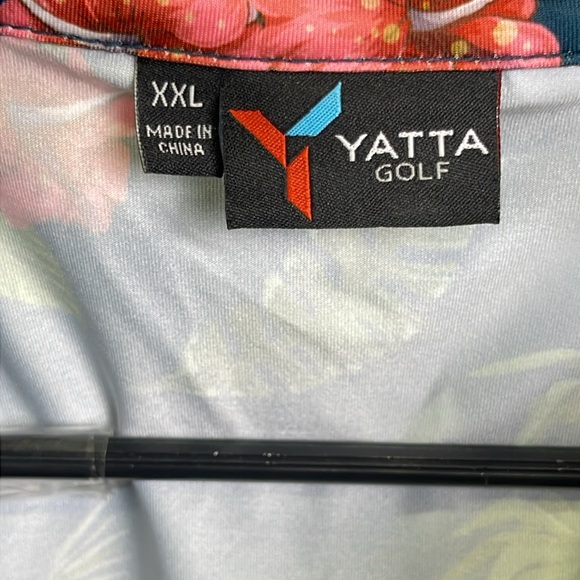 Yatta Golf NoKa'oi Tropical Polo 3-Button Short Sleeve Flamingos & Floral Print - Picture 5 of 10